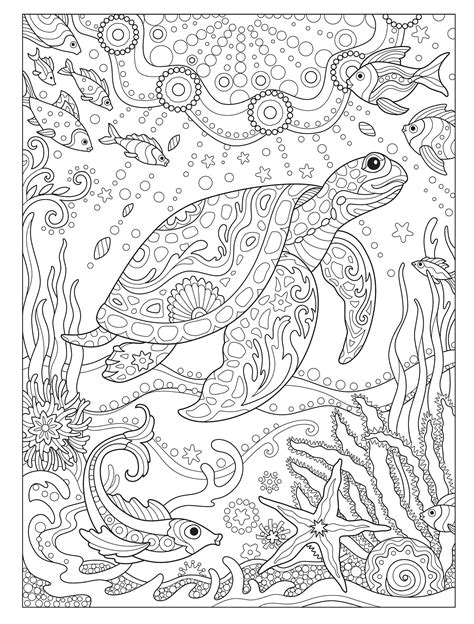 Find tranquility beneath the waves with an aquatic spell coloring book